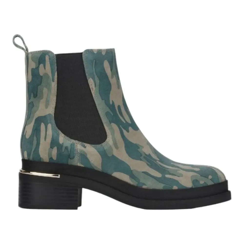 Kenneth Cole Suede Levon Leather‎ Camouflage Chelsea Boots Size 7 New